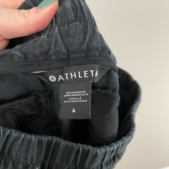 Athleta Cabo Linen Joggers in Black Size 6 - Picture 3 of 7